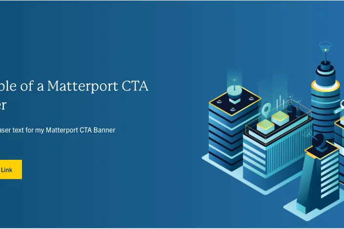 Screenshot of example of a Matterport CTA banner for the Web Platform