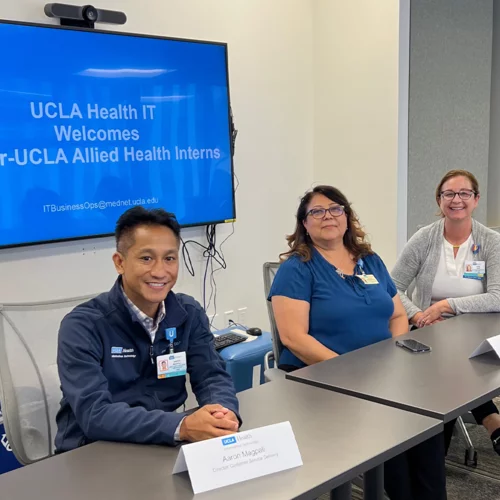 UCLA Health IT panel welcomes the Turner-UCLA Allied Health Interns. 