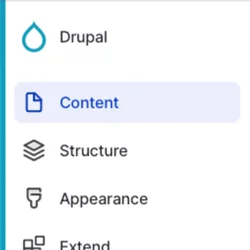 Example of the content menu selected